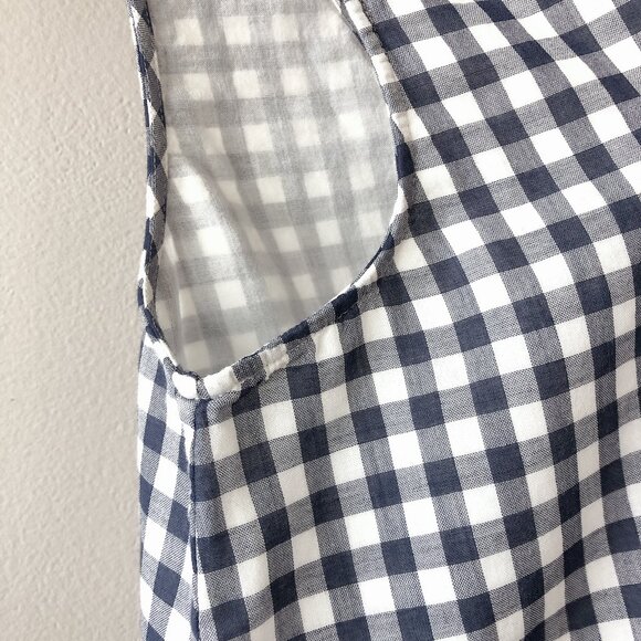 Theory blue checkered gingham blouse small - Picture 8 of 16